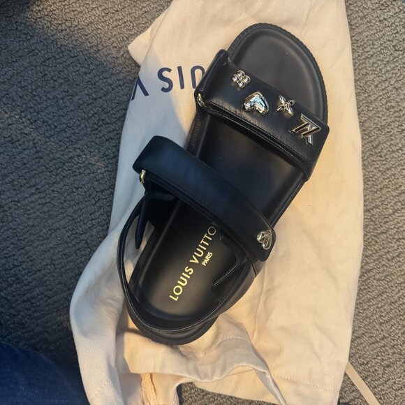 BRAND NEW Louis Vuitton Sunset Flat Comfort Leather Sandals - Picture 4 of 5